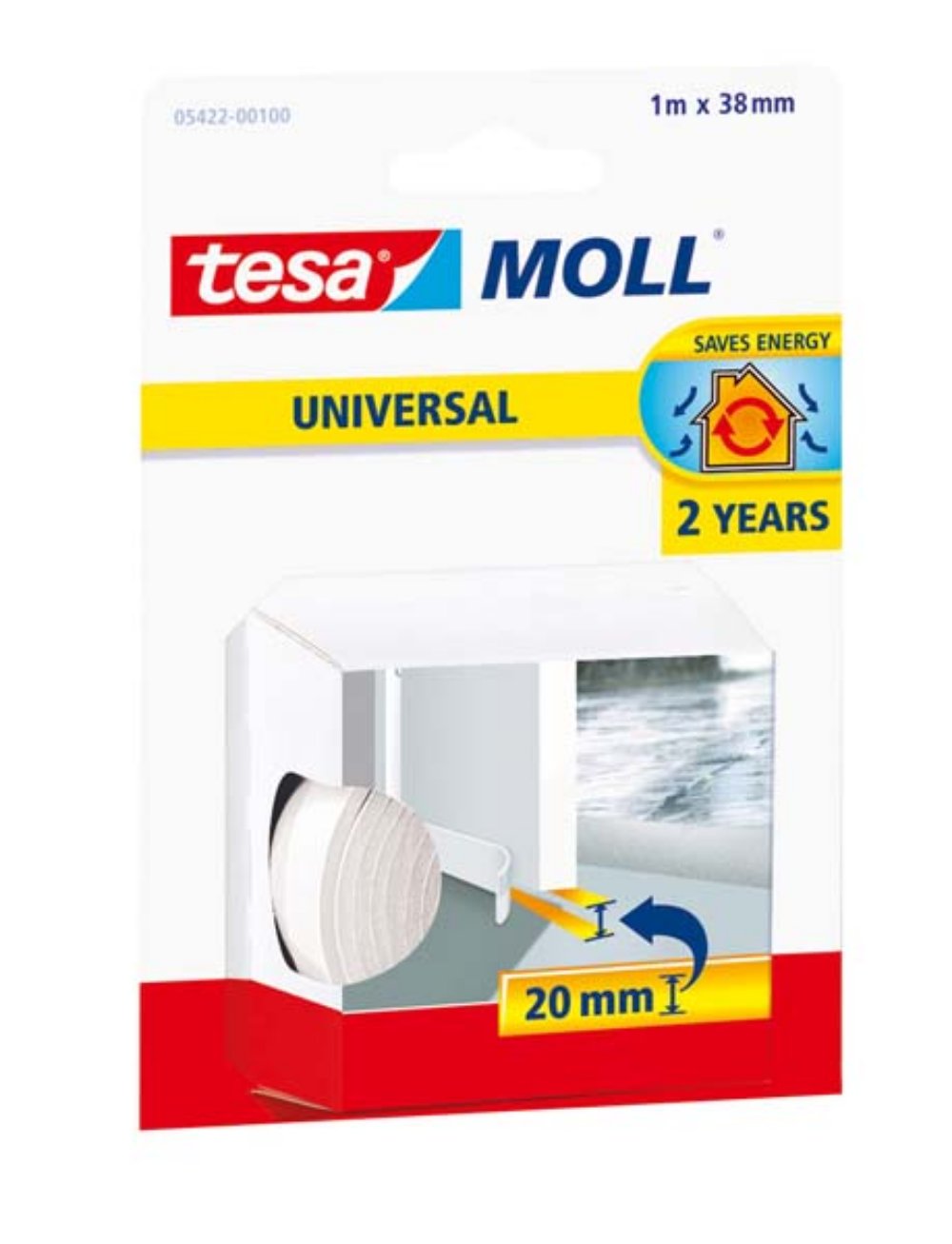 Zaptivna traka za vrata bela 1m:38mm