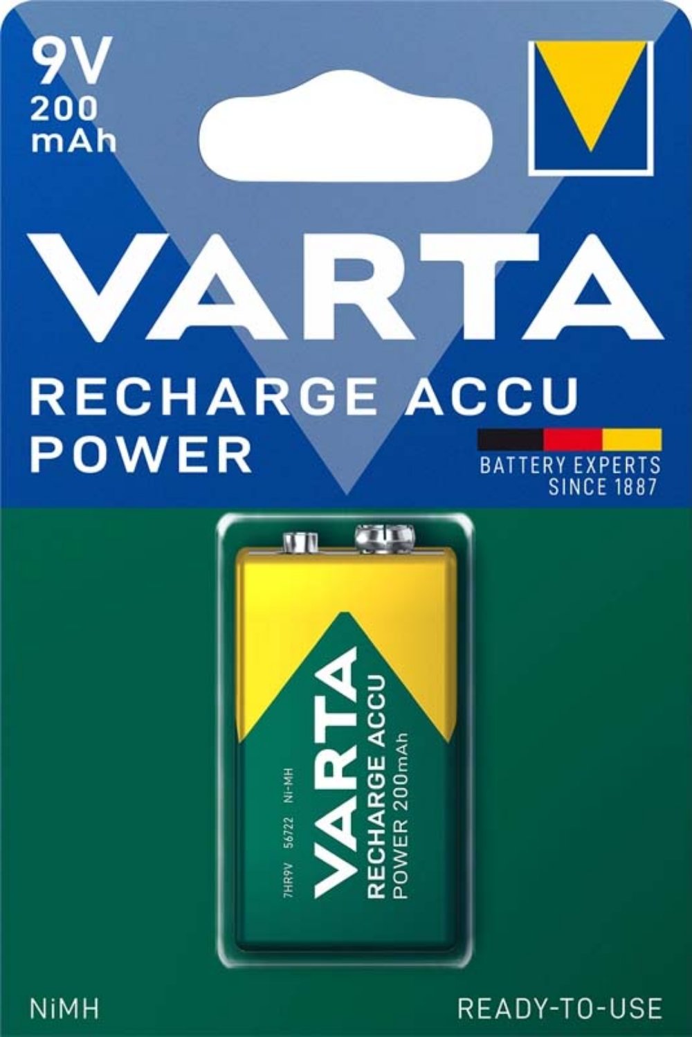 Punjiva baterija 9V blok 200mAh 1/1