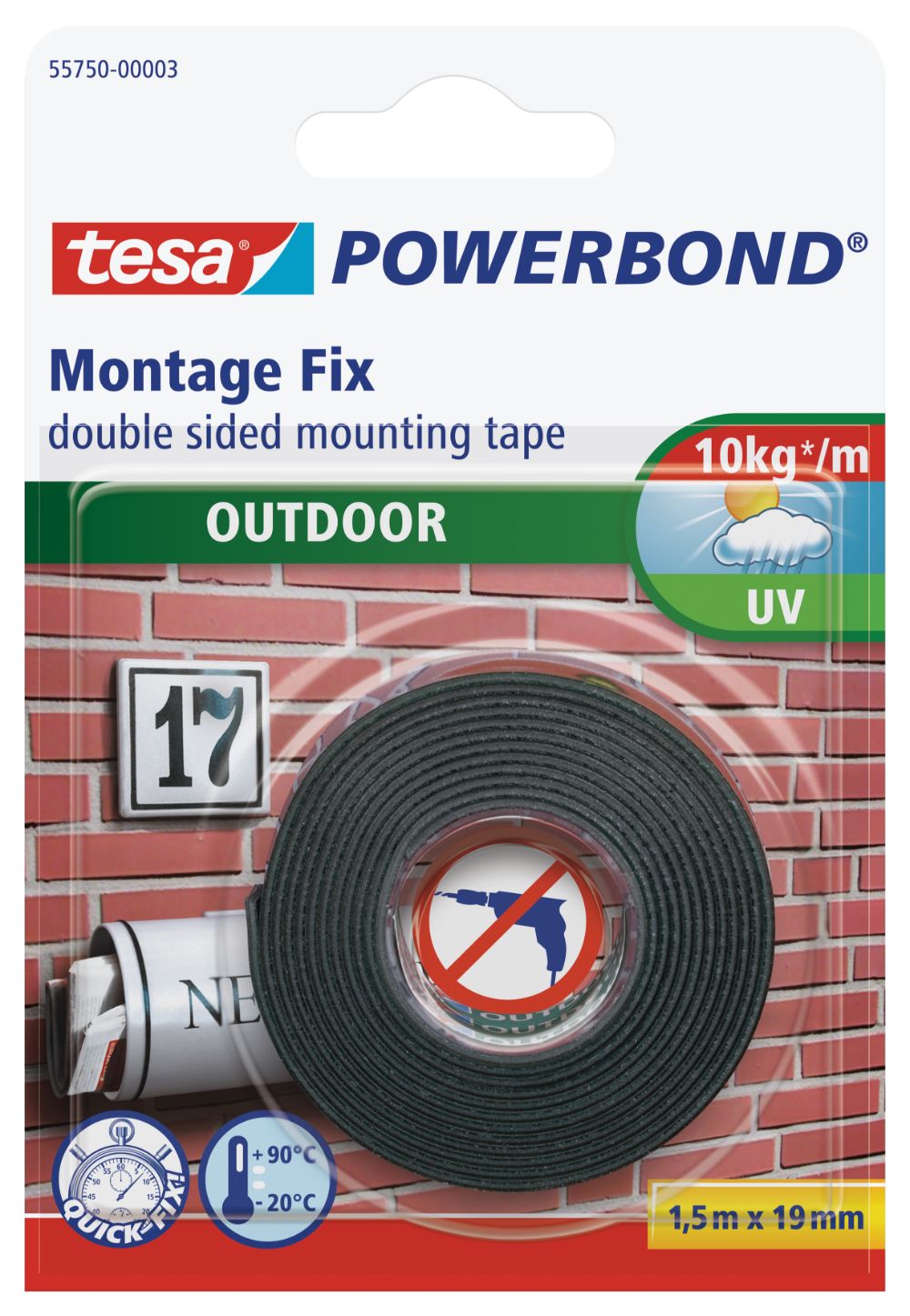 Montažna traka Powerbond spoljna 1,5m:19mm