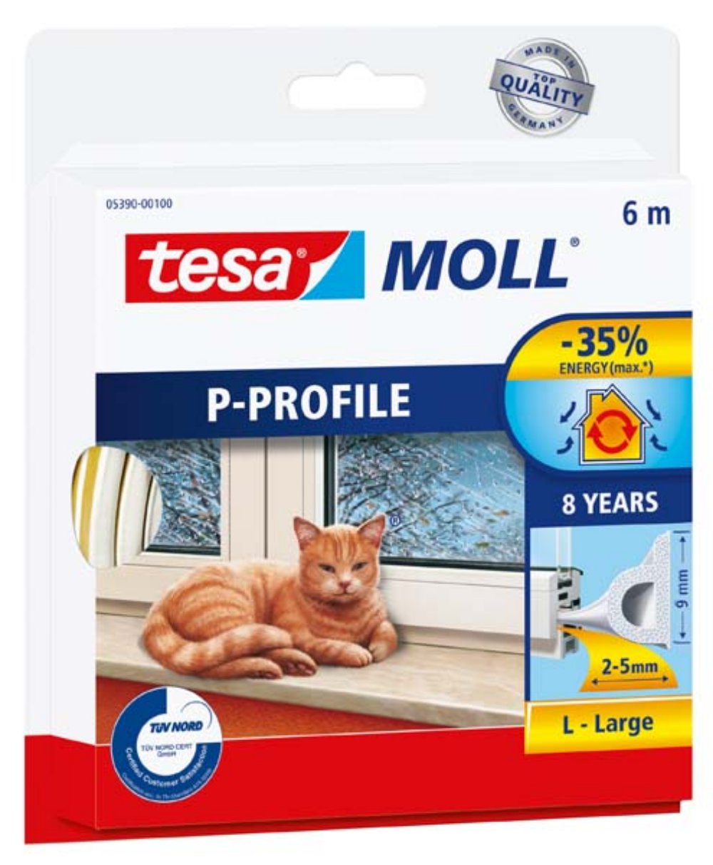 Gumena zaptivka P profil bela 6m:9mm