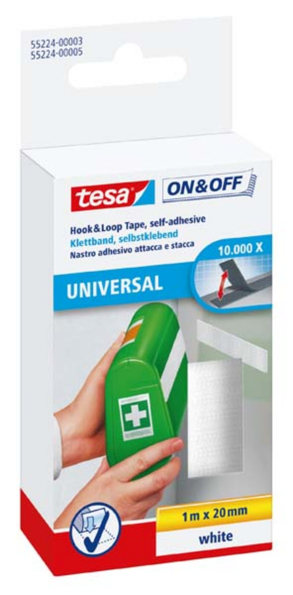 Čičak traka on&off  bela 1m:20mm