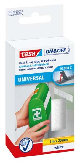 Čičak traka on&off  bela 1m:20mm