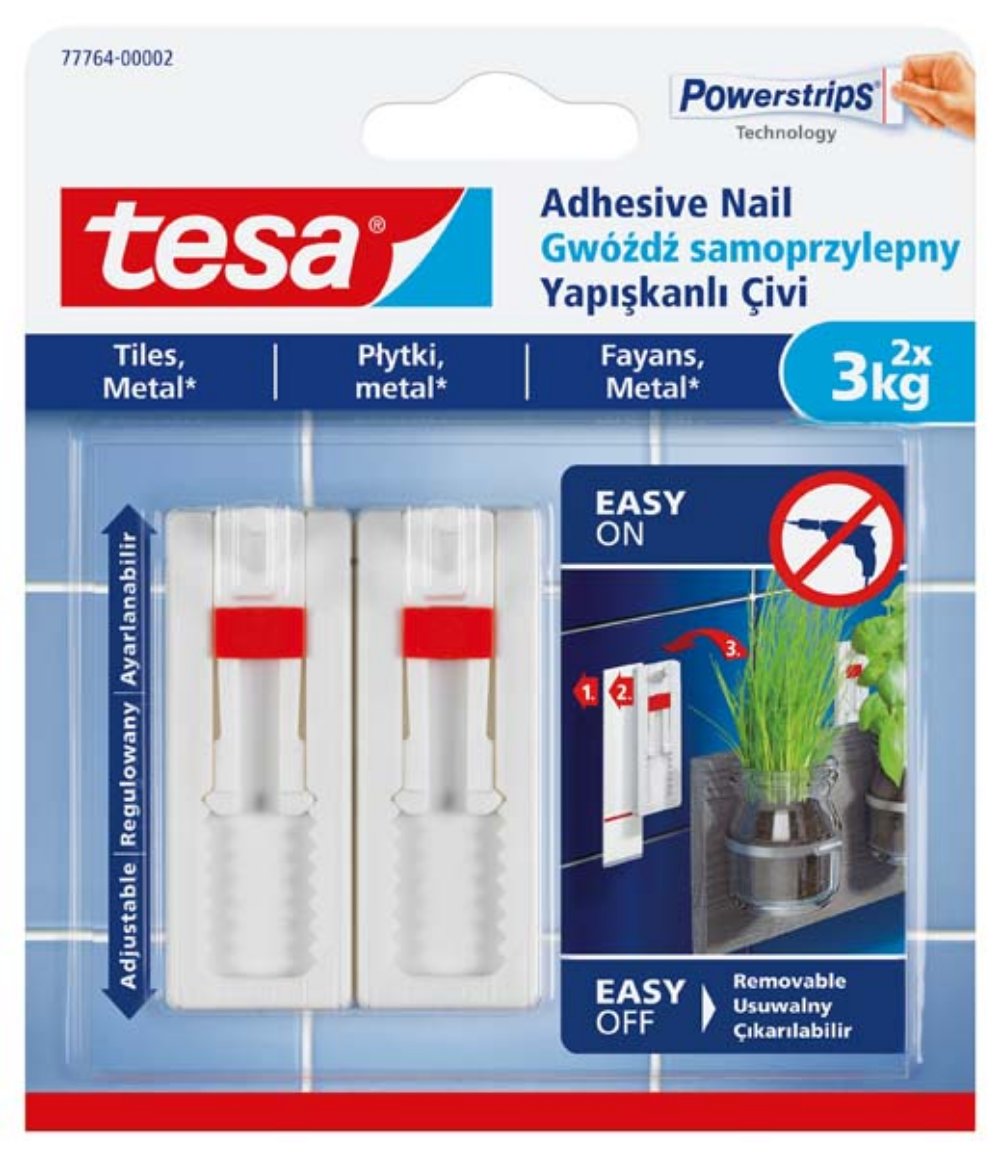 Nosač za kačenje predmeta prilagodljiv do 3kg beli