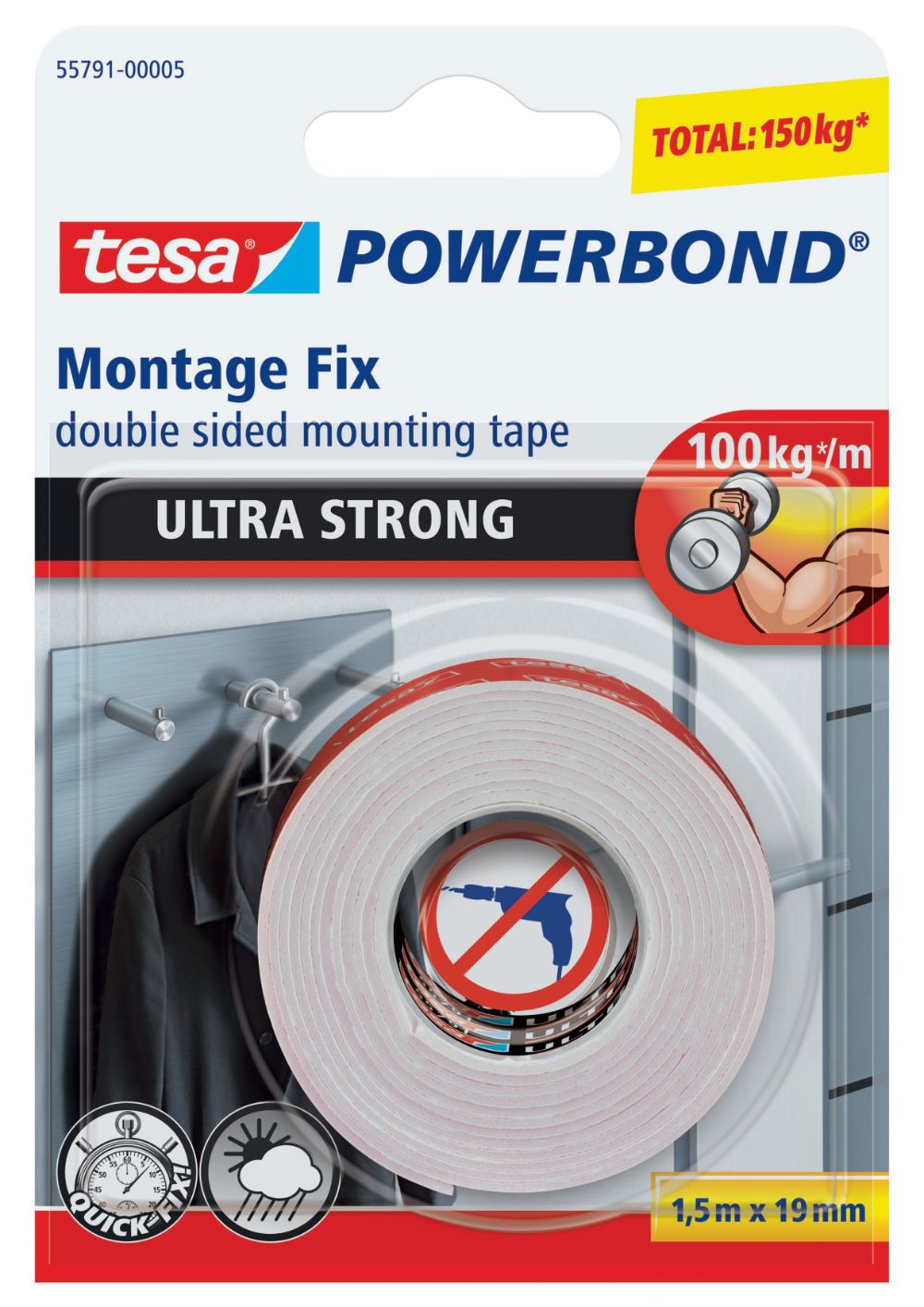 Montažna traka Powerbond ultra strong 1,5m x 19mm.