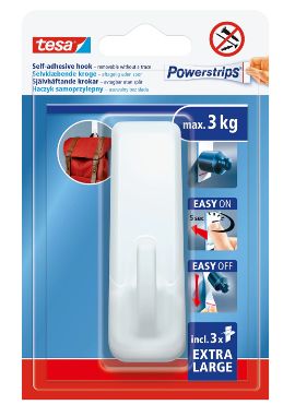 Powerstrips kukica za kuhinju i kupatilo četvrtasta bela XL 1kom