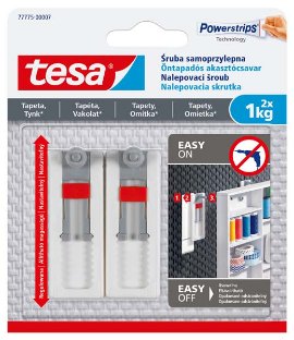 Vijak za kačenje predmeta na tapete prilagodljiv do 1kg beli