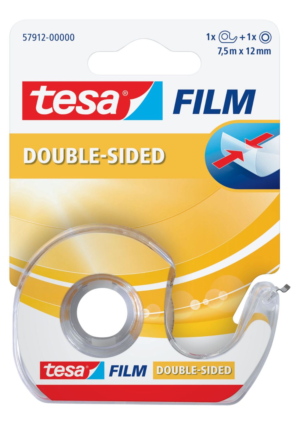 Traka Lepljiva obostrana providna 7,5m:12mm +stalak