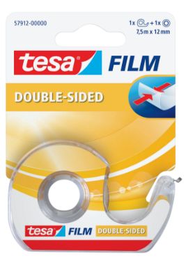 Traka Lepljiva obostrana providna 7,5m:12mm +stalak